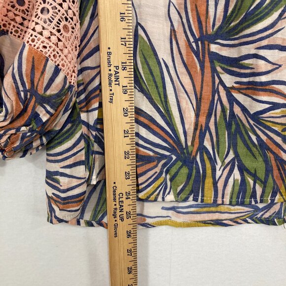 New Zac & Rachel XL Colorful Lace Detail Square Neck Cottgecore Feminine Blouse - Picture 4 of 10